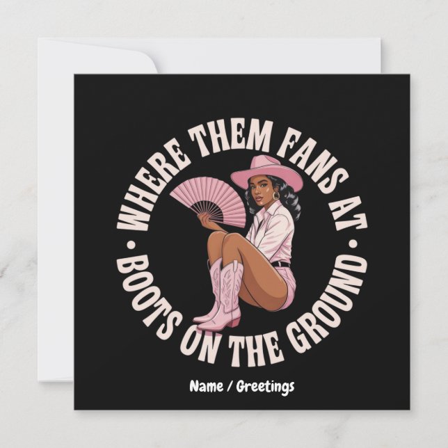 Invitation Où Ils Vont Aux Bottes Sur Le Sol Noir (Devant)