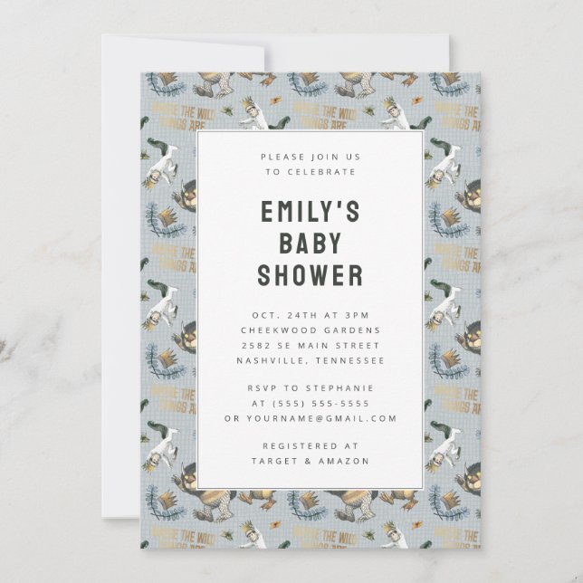 Invitation Où les choses sauvages sont Baby showers Motifs (Devant)