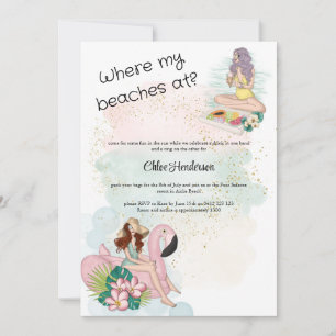 Invitation Où Mes Plages À La Fête De Bachelorette