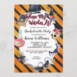 Invitation Où Mes Sorcières À La Fête De Bachelorette Hallowe