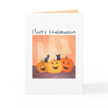Invitation ou salutation Halloween pour chats/fant