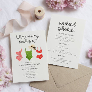 Invitation Où Sont Mes Plages À La Fête De Bachelorette