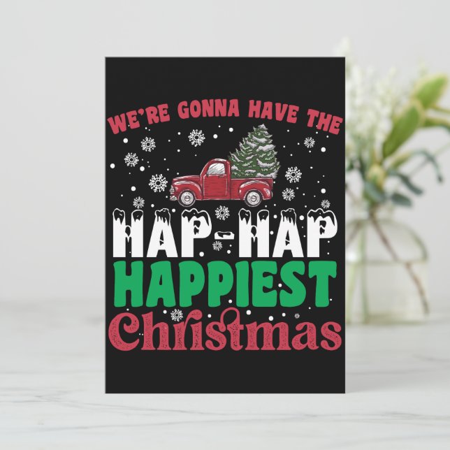 Invitation Où Vont Avoir Le Hap Hap Happy Plus Joyeux Noël (Debout devant)