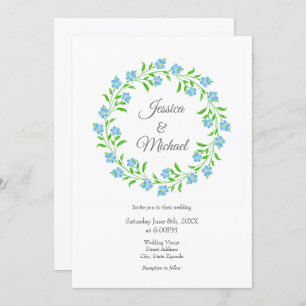 Invitation Oubliez-moi non aquarelle Floral Wreath