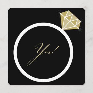Invitation Oui! Il A Mis Une Bague De Diamant Sur Sa Partie D