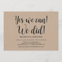 Oui, nous pouvons faire Mariage Elopement Invitati