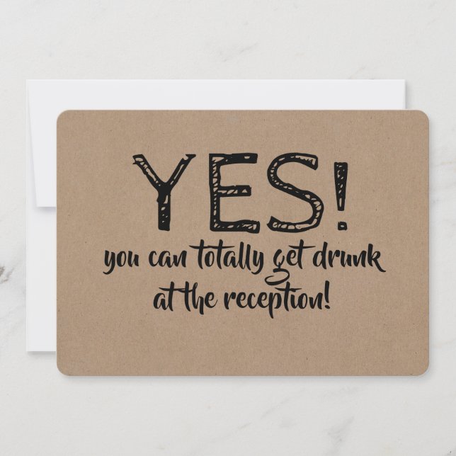 Invitation Oui Vous Pouvez Obtenir Drunny Funny BRIDESMAID CA (Devant)