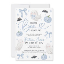 Our Little Boo Is Almost Due Blue Baby Shower