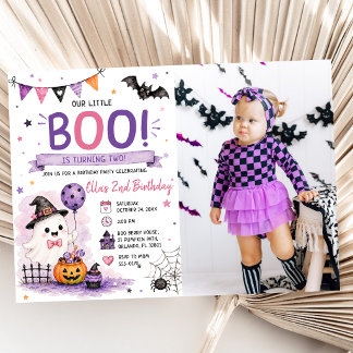 Invitation Our Little Boo Is Turning Two Birthday Party Photo