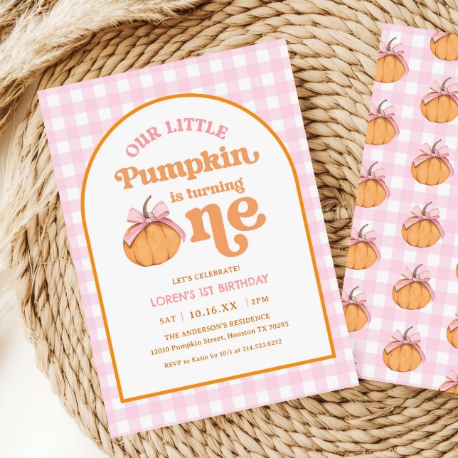 Invitation Our Little Pumpkin Girl 1st Birthday Party (Créateur téléchargé)