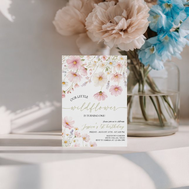 Invitation Our Little Wildflower 1st Birthday Invite (Créateur téléchargé)