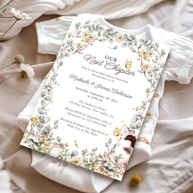 Invitation Our Next Chapter Fairytale Storybook Baby Shower (Créateur téléchargé)