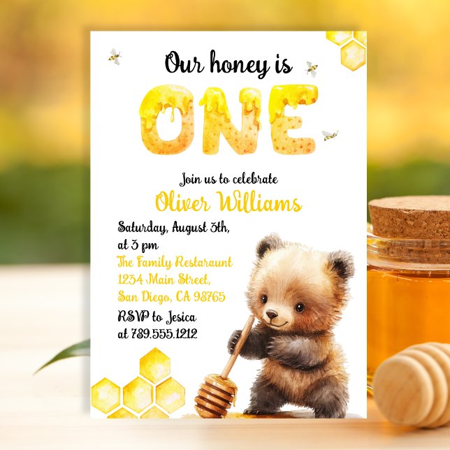 Invitation Ours à thème d'abeille dorée joueur pour un an (Créateur téléchargé)