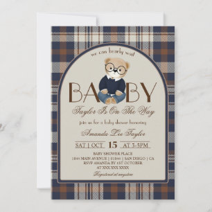 Invitation Ours attend avec impatience la fête de bébé Luxueu