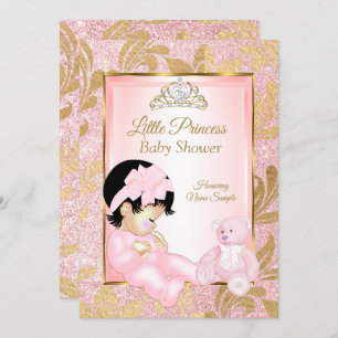 Invitation Ours Baby shower or Parties scintillant rose