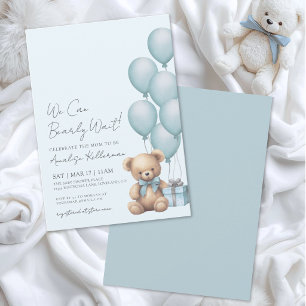 Invitation Ours Bleu Nous Pouvons à Peine Attendre Baby Showe