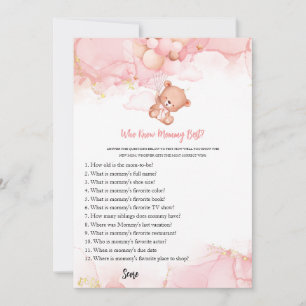 Invitation Ours Boho Rose Qui Connaît Maman Meilleur Baby sho