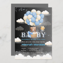 Ours Brown Avec Ballons Baby shower double couleur
