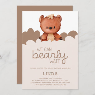 Invitation Ours Brown Nous Pouvons Attendre Baby shower