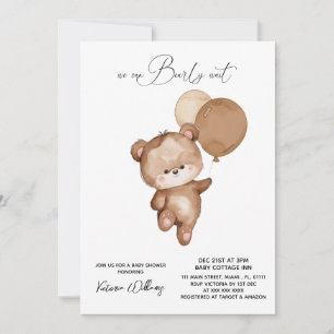 Invitation Ours Brun à peine attendre Baby Shower