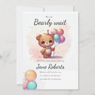 Invitation Ours Chibi Mignon Nous Pouvons à peine Attendre In