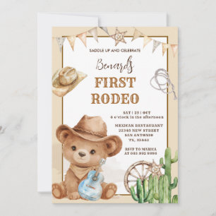 Invitation Ours Cowboy Western Premier Rodéo Anniversaire