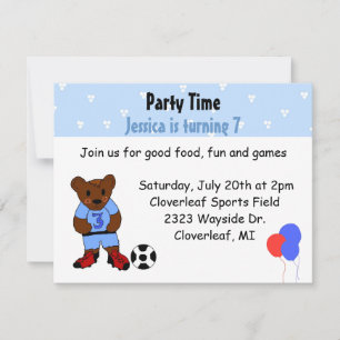 Invitation Ours de football mignon