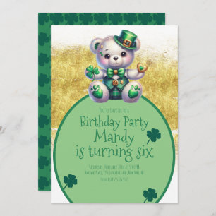 Invitation Ours de la Saint-Patrick Anniversaire Gold Green
