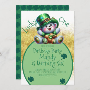 Invitation Ours de la Saint-Patrick Anniversaire Lucky One
