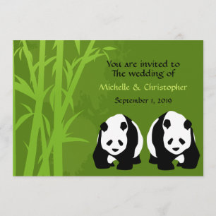 Invitation Ours de panda géants et Mariage de forêt de bambou