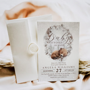 Invitation Ours des bois Froid à l'extérieur du Baby shower d