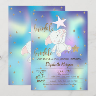 Invitation Ours en holographique scintillant petite étoile Ba