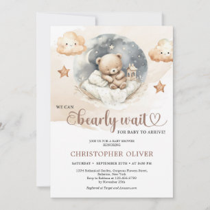 Invitation Ours en ivoire neutre couleur brun