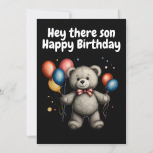 Invitation Ours en peluche avec ballons 