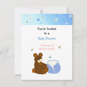 Invitation Ours en peluche avec pot de miel Baby shower Invit