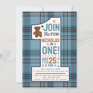 Invitation Ours en peluche classique pour le premier annivers