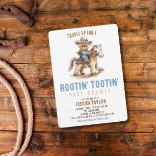 Invitation Ours en peluche cow-boy Baby Shower Sud-Ouest amér