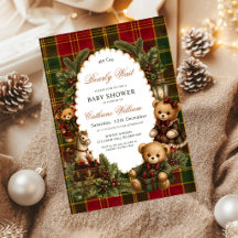 Ours en peluche de Noël We Can Bearly Wait Tartan