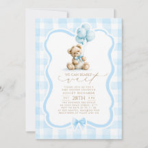 Ours en peluche Élégant Pastel Bleu Gingham Baby S