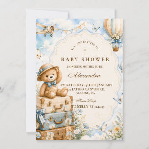 Invitation Ours en peluche enchanté Voyage Baby Shower