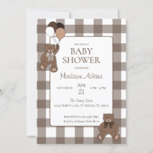 Ours en peluche Filleul Marron Baby Shower
