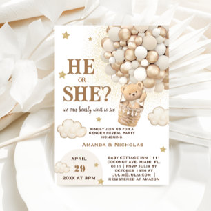 Invitation Ours en peluche Il ou Elle Révélation du sexe