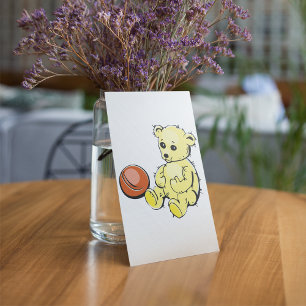 Invitation Ours en peluche jaune