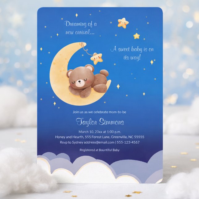 Invitation Ours en peluche Lune Nouvelle Arrivée en Rêve (Créateur téléchargé)