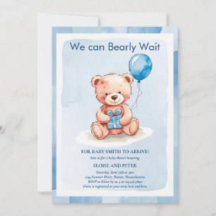 Invitation Ours en peluche mignon avec ballon