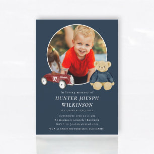 Invitation Ours en peluche Navy Enfant Mémorial