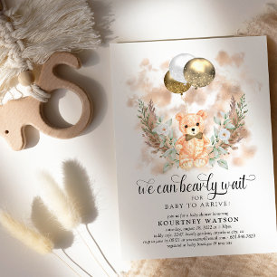 Invitation Ours en peluche nous pouvons à peine attendre Fête