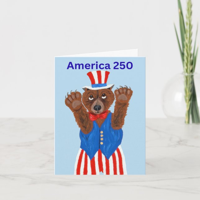 Invitation Ours en peluche Oncle Sam America 250  (Devant)