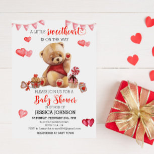 Invitation Ours en peluche pour la fête prénatale de la Saint