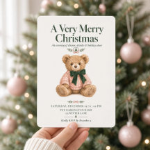 Ours en peluche Prépa Rose Vert Dîner de Noël 